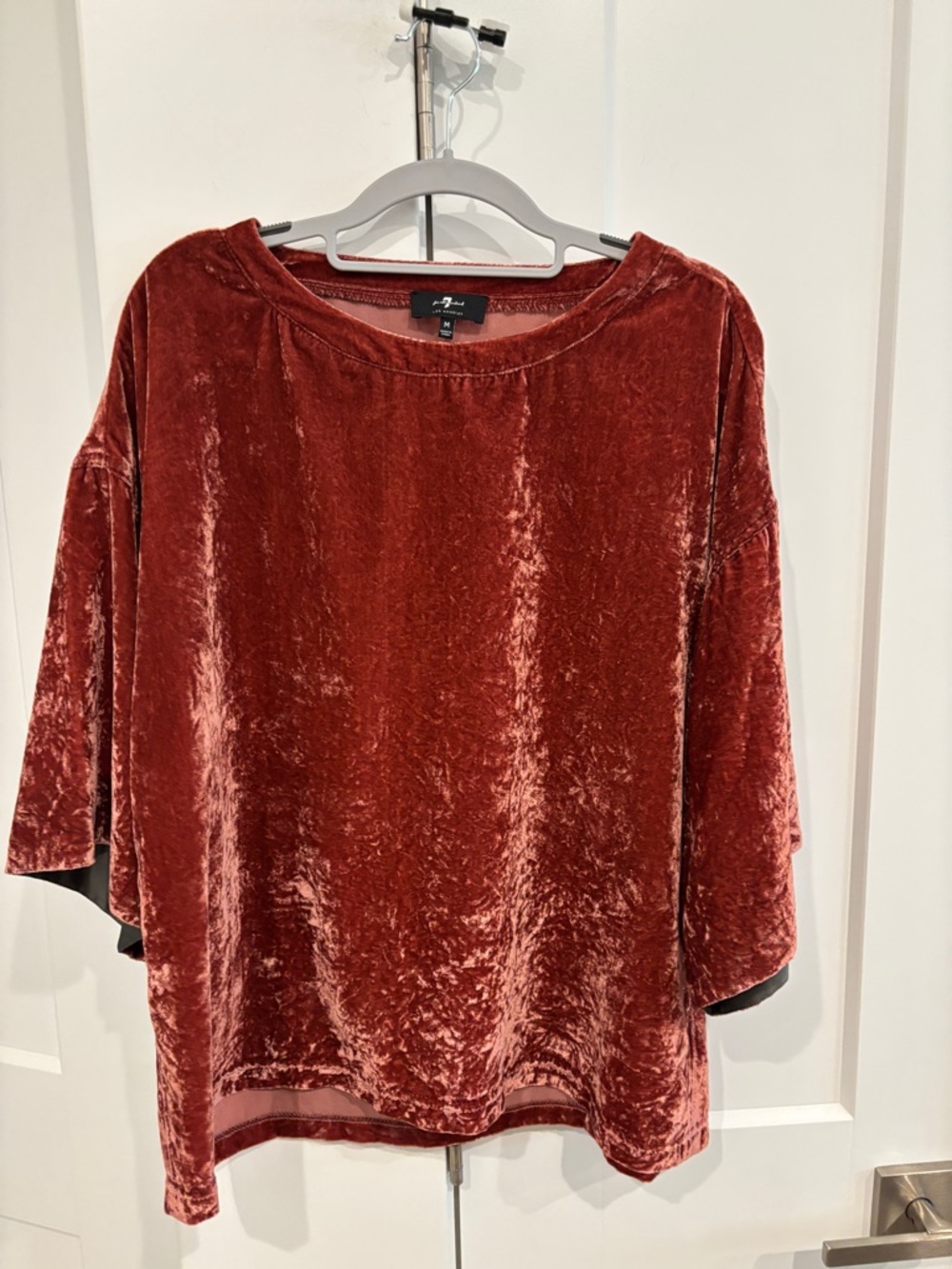 7 For All Mankind Crushed Velvet Tunic. Size M